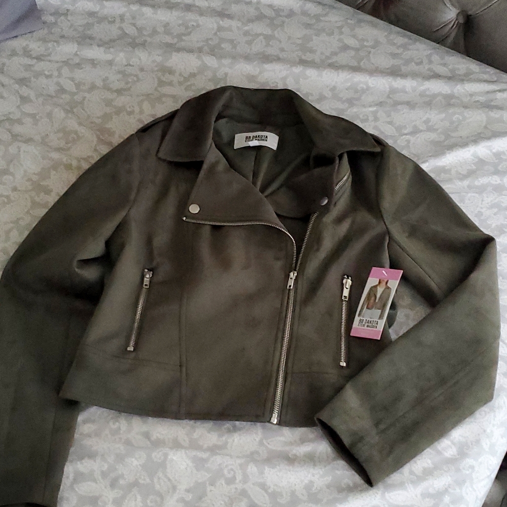 Steve Madden suede cross moto jacket